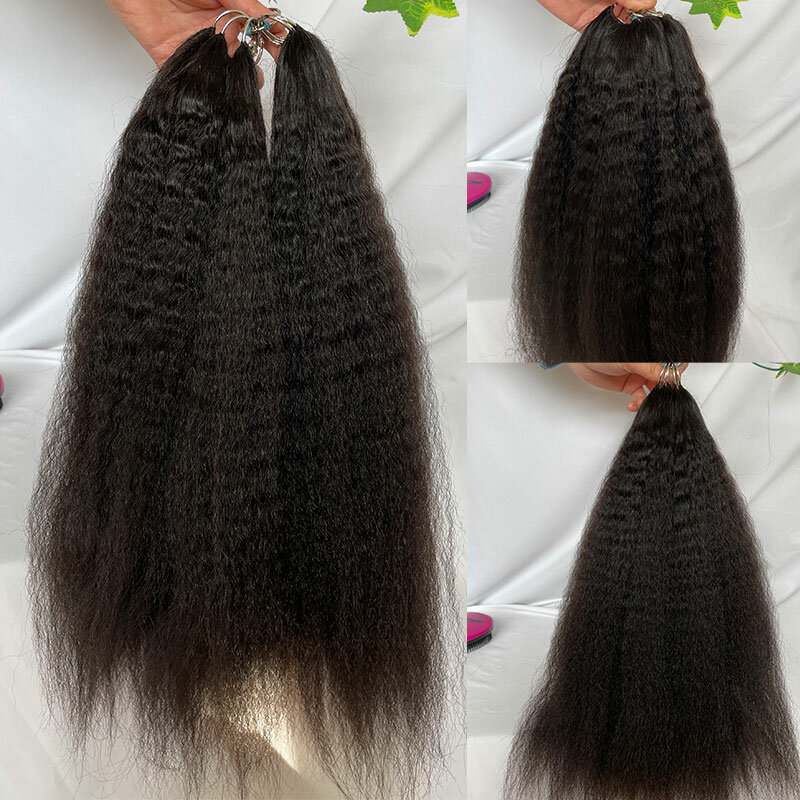 100 unids/lote de extensiones de pelo de plumas, cabello humano Remy 100%, peluca de plumas, pelo rizado y liso, Color Natural