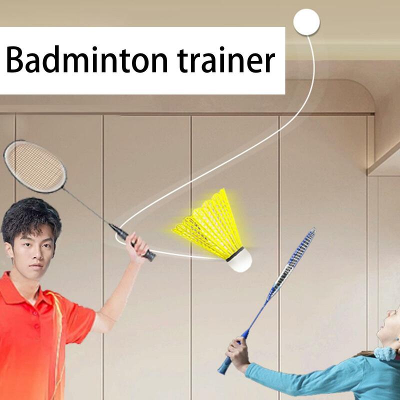 Badminton Trainer Solo Practice Kid Adults Children Adjustable Self Training Device with Badminton for Games Sports Fitness
