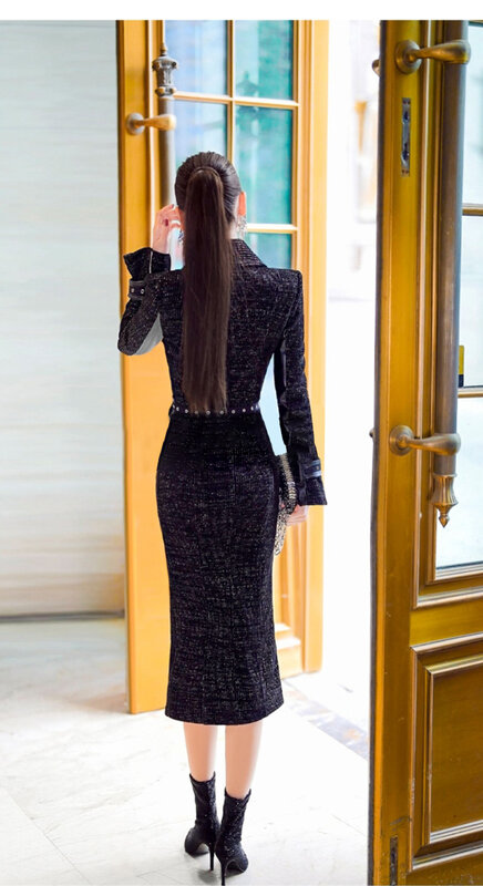 Casaco de couro PU feminino com retalhos, peito único, casaco longo de luxo, moda elegante, primavera e outono, 2024