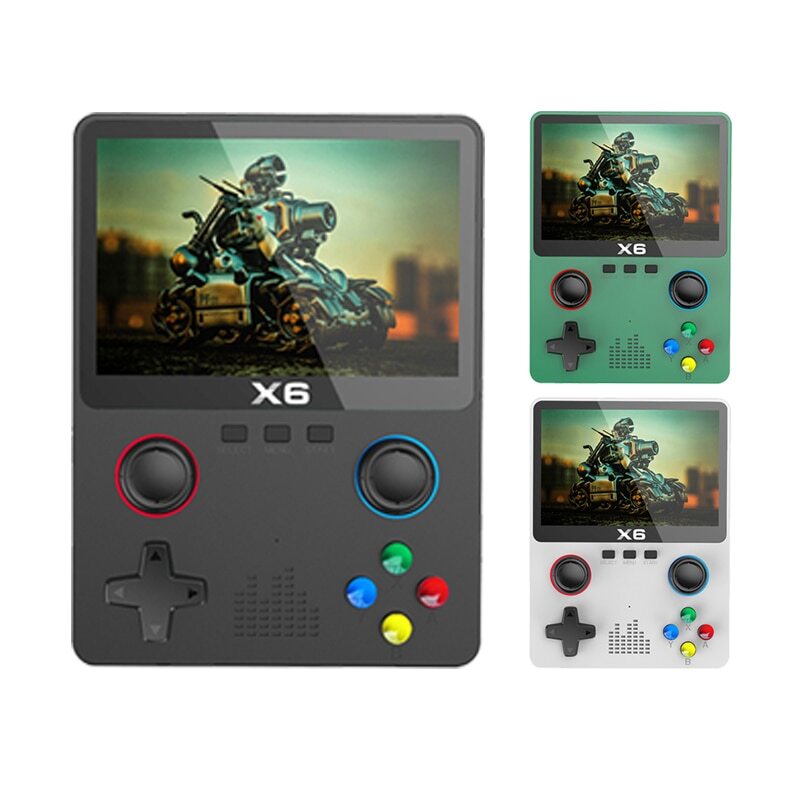 2023 X6ใหม่3.5นิ้ว IPS เครื่องเล่นเกมแบบใช้มือถือจอยสติ๊กแบบคู่11เครื่องจำลอง GBA คอนโซลวิดีโอเกมสำหรับเป็นของขวัญเด็ก