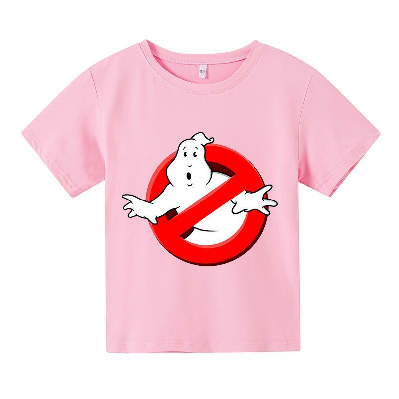 Summer Boys/Girls 4-14t Cartoon Cotton Funny Ghostbusters Game Print Short Sleeve Children T-Shirt