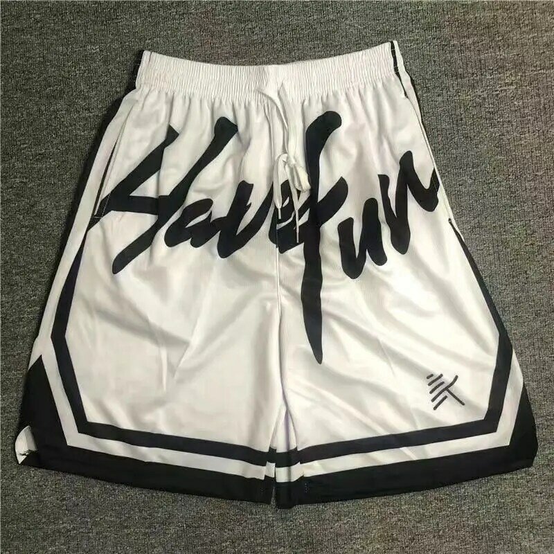 Celana pendek pria, Harajuku Amerika celana olahraga Gym basket longgar bernapas celana pendek lari cepat kering mode Streetwear