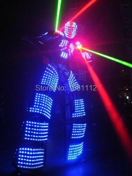 Costume de robot LED avec lumières LED, olympiques de performance sur scène, vêtements de fête d'anniversaire, convocation Ik