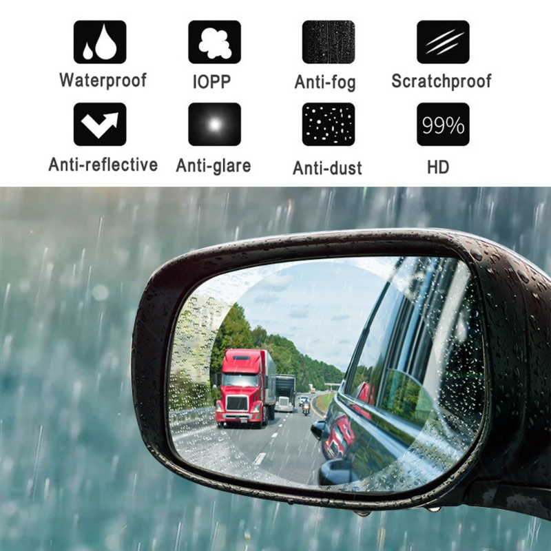 Película protectora antiniebla para espejo retrovisor de coche, transparente, a prueba de lluvia, antideslumbrante