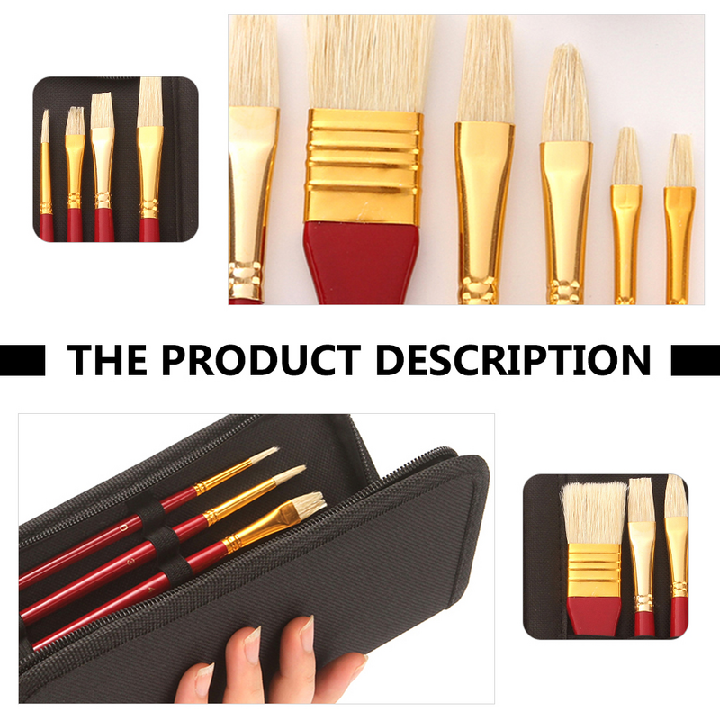 Bristle Brush Painting Template PaintBrushes Natural Long Handle Stencil Supplies