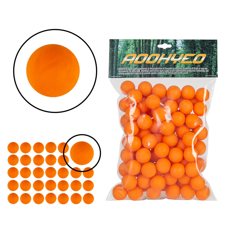 100 x Paintball tático para autodefesa e prática, bolas de borracha sólida, proto apto para T4E HDR,. Munição calibre 68, reutilizável
