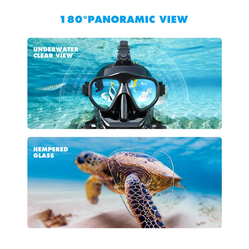 Smaco máscara de mergulho subaquático máscara de snorkel rosto cheio máscaras respiratórias equipamento de mergulho