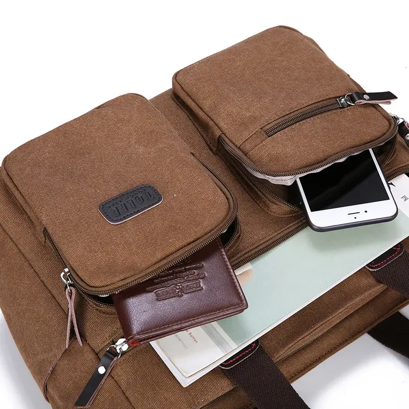 Холщовый портфель для мужчин, Классический Дорожный чемодан-мессенджер на ремне, большая Повседневная деловая сумка-тоут для ноутбука, XA506F