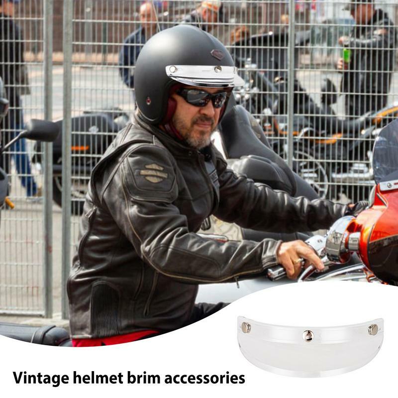 Motorcycle Sun Visor Helmets Visor With Three-Clip Design Easy Install Vintage Style Helmets Accessories For Motocross Half Face