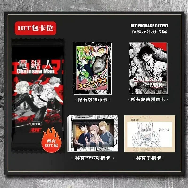 Tarjeta de hombre motosierra, tarjeta de golpe, tarjeta de escritura de cómics Retro, tarjetas montadas de PVC raras, tarjetas de colección de Anime