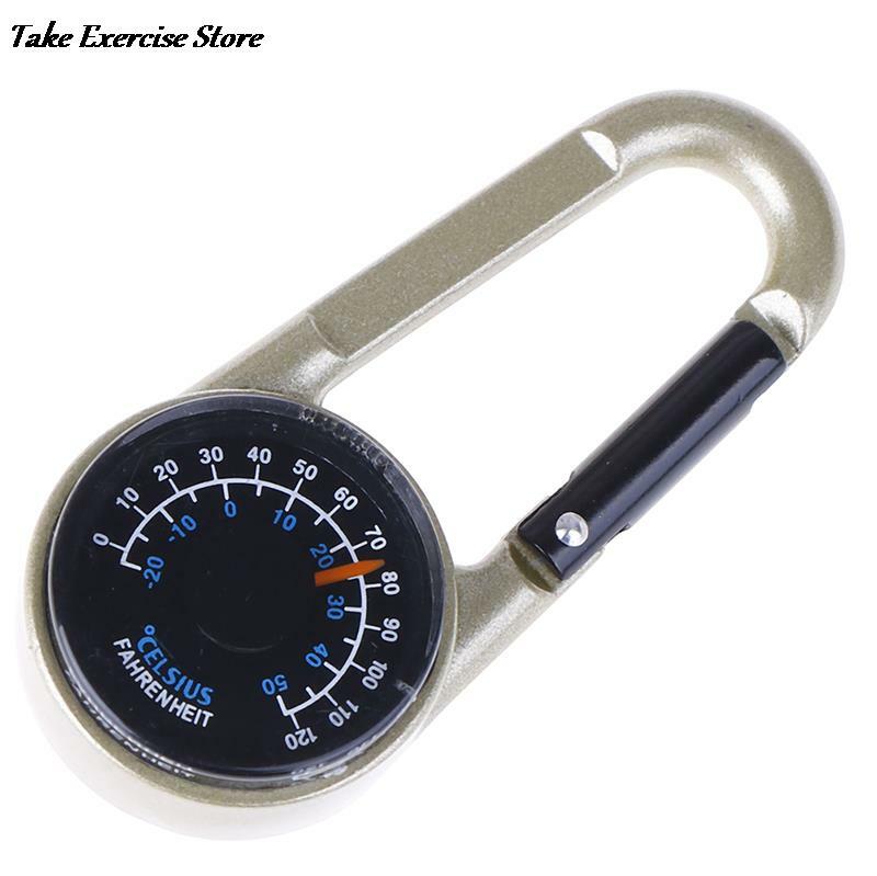 Multifunctional Mini 3in1 Carabiner Compass Thermometer Outdoor Camping Hiking
