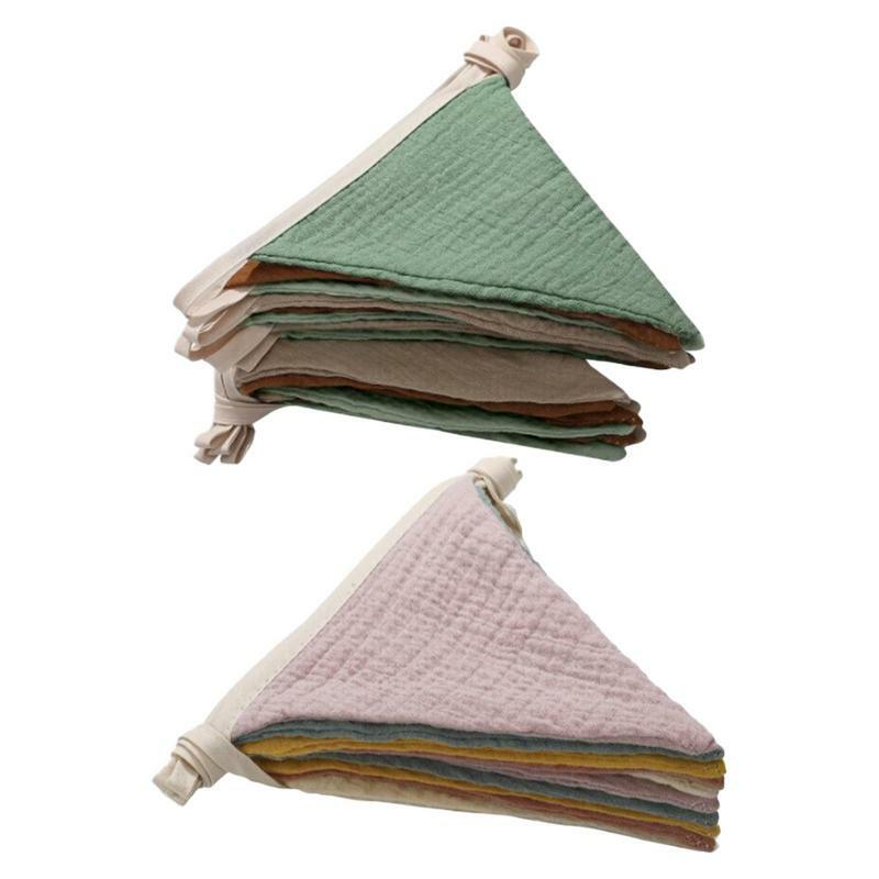 Banderole triangulaire en tissu de coton lavable, guirlandes de fanions pour salon et chambre à coucher, drapeaux de pépinière