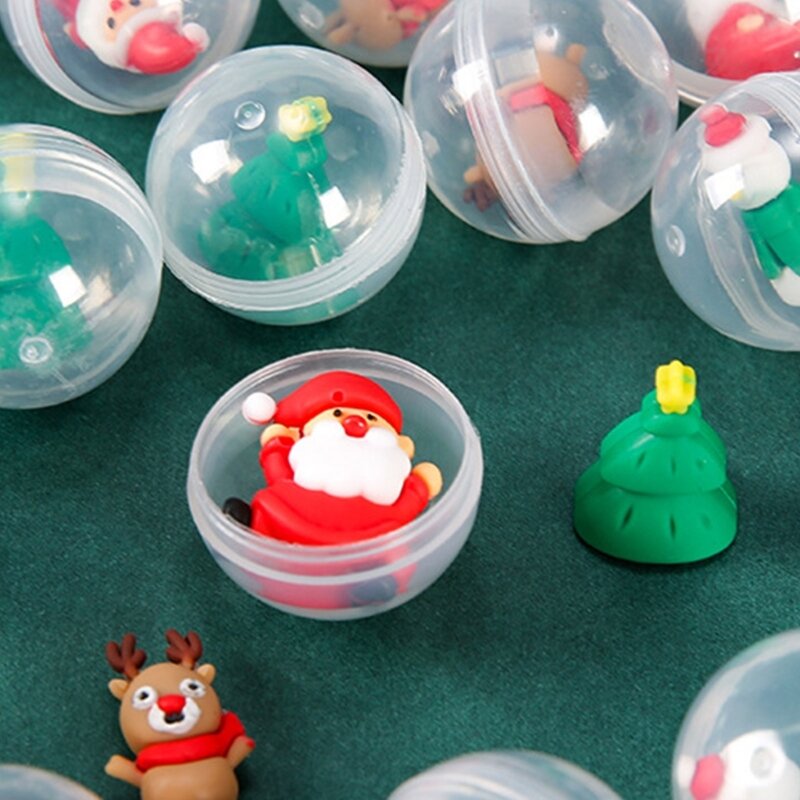 Cápsulas figuritas navideñas juguete para niños, cápsulas recuerdo fiesta navideña, máquina expendedora juguetes,