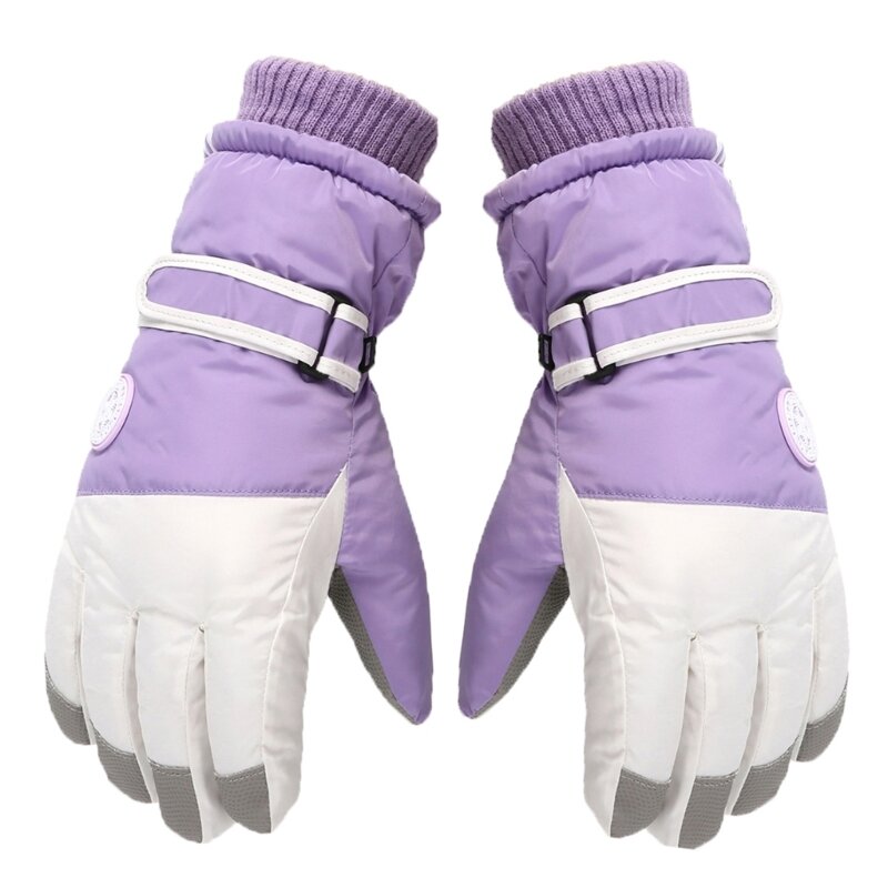 Детские перчатки с полным пальцем, дышащие лыжные перчатки, ветрозащитные зимние уличные варежки