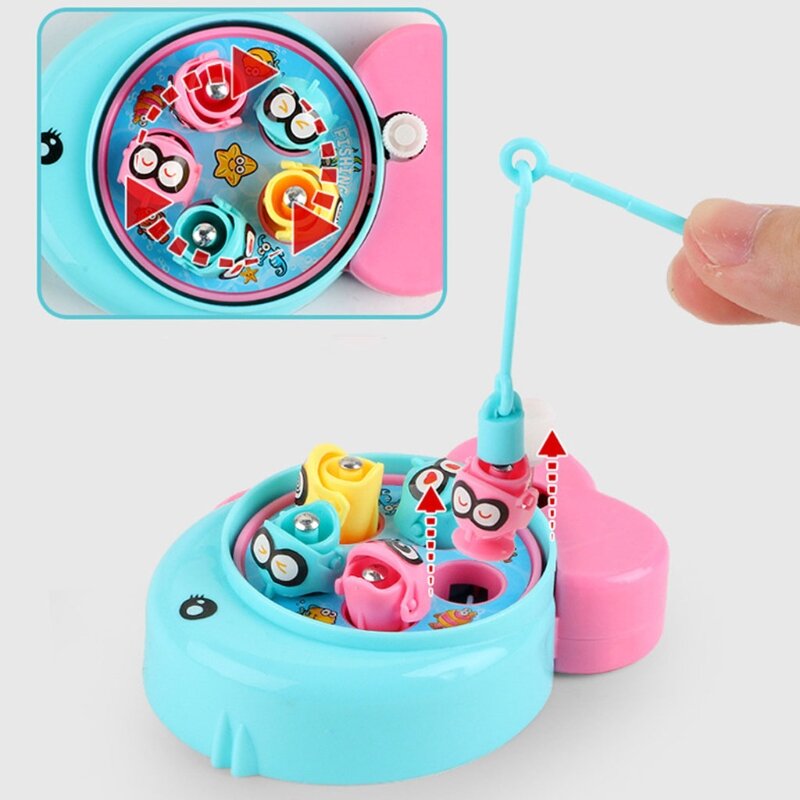 Y1UB لعبة سمكة متينة مع قضيب مغناطيسي صغير هدية للأطفال لعبة مونتيسوري التفاعلية