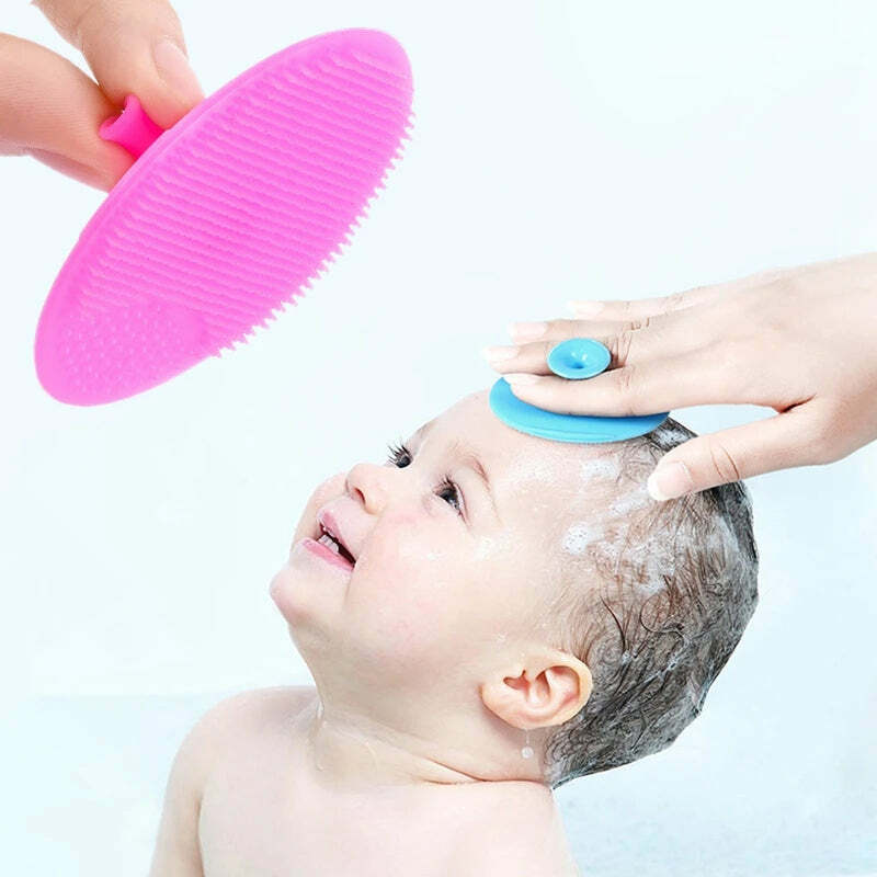 Bebê silicone shampoo escova infantil banho macio multifuncional escovas de chuveiro crianças massagem do couro cabeludo escova de limpeza facial
