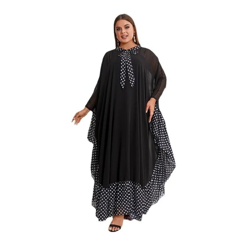 Gaun elegan wanita untuk pesta pernikahan musim gugur Afrika lengan panjang hitam ukuran besar gaun panjang Afrika Dashiki pakaian Afrika