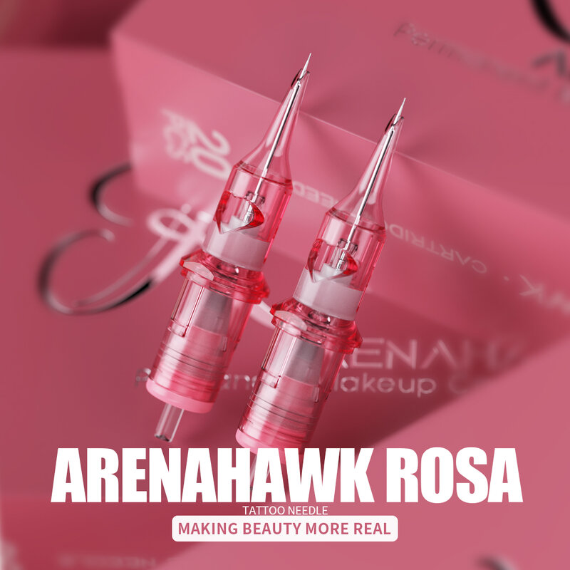 Arenahawk-cartucho de aguja de tatuaje Rosa, suministros de tatuaje rotativos universales, SMP 1RL/3RL/F