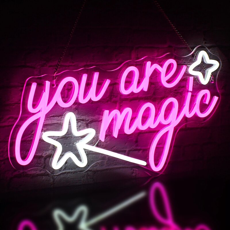 You Are Magic Neon Sign LED Lights, USB Wall Lamp, Handmade, Wedding, Birthday Party, Bedroom Decoration, Logo