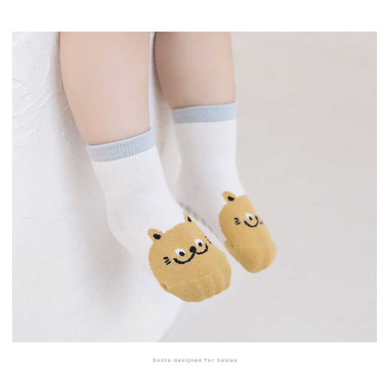 Детские Нескользящие мягкие напольные носки, Мультяшные детские носки для мальчиков и девочек в помещении, налокотники для малышей, наколенники для ползания