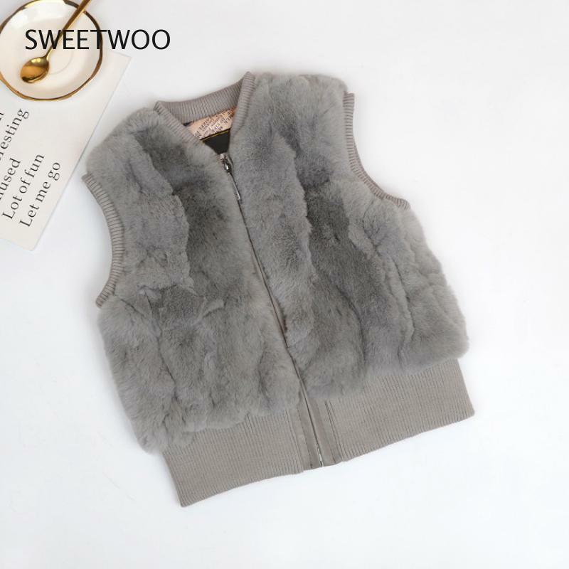 Chaleco de piel para mujer, abrigo corto de piel de conejo Rex para niño y niña, blusas ajustadas, otoño e invierno, 2022