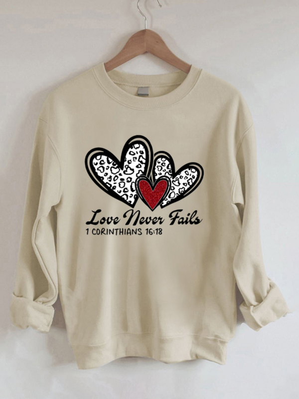 Love Print Casual Sweatshirt Woman Long Sleeve Plus Size Autumn Winter Sweatshirts Fashion Harajuku Loose Tops Clothes