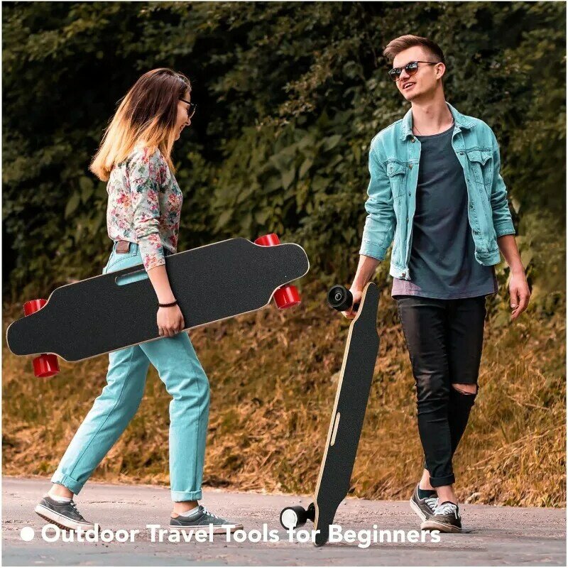 Caroma-大人と若者のための電動スケートボード,13マイルの範囲,12.4mph,最高速度,4ギアモード