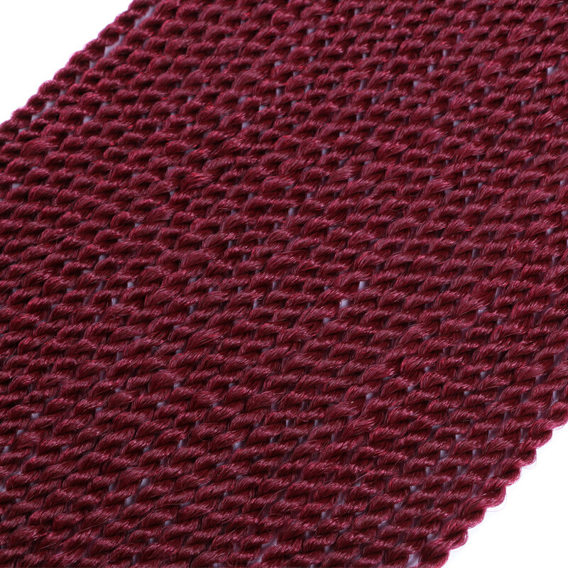 Kepangan Renda Lilitan Lilitan Sintetis Senegal 14 Inci 30 Helai/Pak Rambut Kepang Hitam Coklat Ombre Merah Sambungan Rambut Crochet