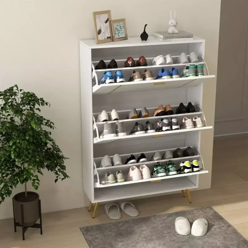 Шкафы для обуви, шкафчик для обуви с откидной крышкой, многоуровневый узкий стеллаж большой вместимости для маленькой квартиры, стойка для обуви