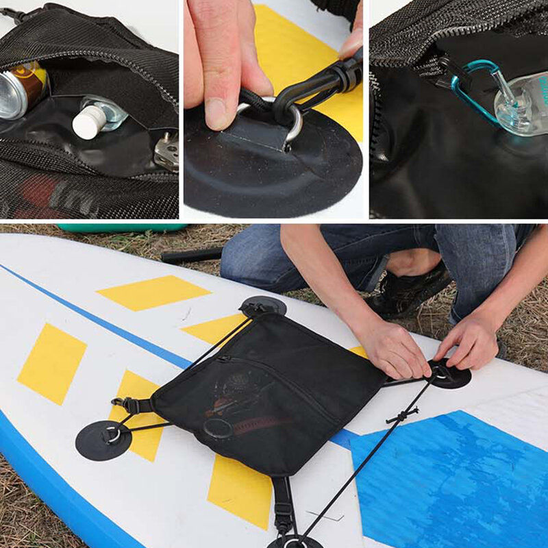 Stand Up Paddle Board Deck Bag Canoe Rafting Surfboard Storage Mesh Pouch Bags Wear-resistant Nylon Diving Paddle Bags