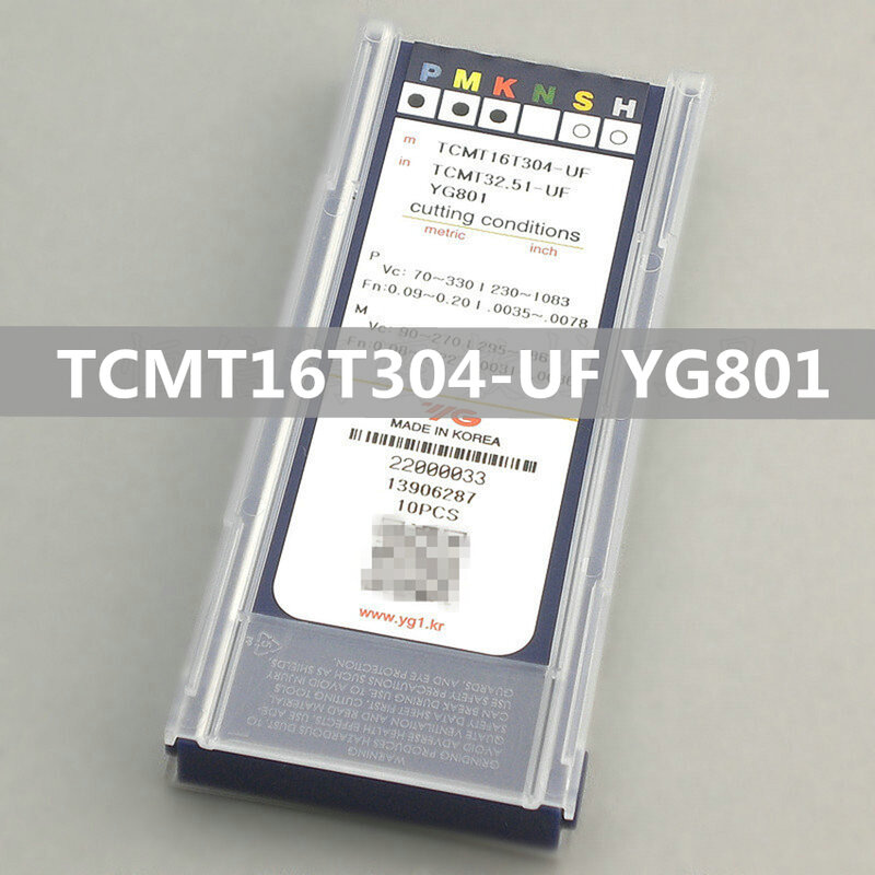 TCMT16T308-UG-insertos de carburo de YG-1, YG801, Corea
