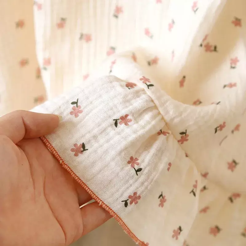 Koreanische Art Nachtwäsche Damen Nachthemd Blumen Nacht kleid Sommer Spitze V-Ausschnitt Pullover Schlaf Nachtwäsche Rüschen Pyjama kurz sle