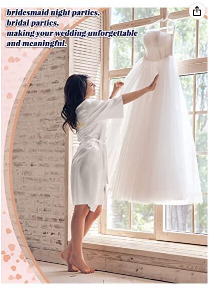Satin Silk Robes Plus Size Wedding BathRobe Bride Bridesmaid Dress Gown Women Clothing Sleepwear Maid of Honor Rose Gold