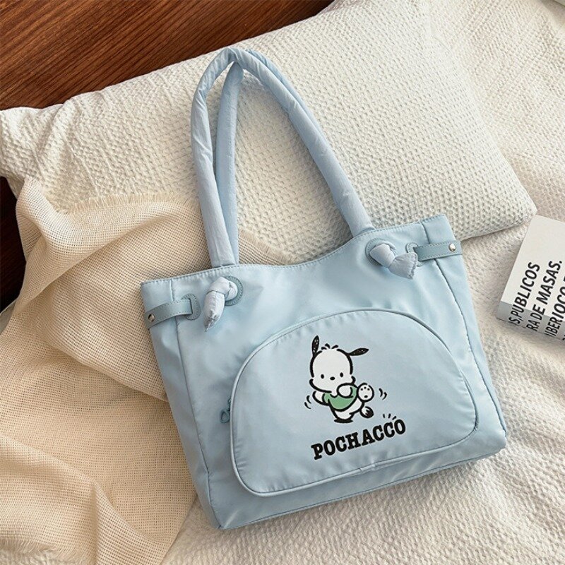 MBTI Kawaii Cinnamoroll donna Tote Bag Nylon Cartoon Print Cute borsa a tracolla di grande capacità borsa moda Lolita stile College