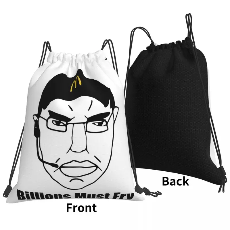 CHUD Billions Must Fry Backpacks Casual Drawstring Bags Drawstring Bundle Pocket Sports Bag Book Bags For Man Woman Students