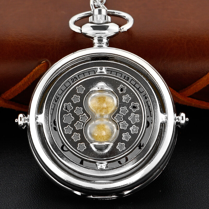 Sonne Mond Zeit Sanduhr mit Kette Quarz Taschenuhr Retro Herren und Damen Anhänger Halskette Accessoires Uhr beste Souvenir