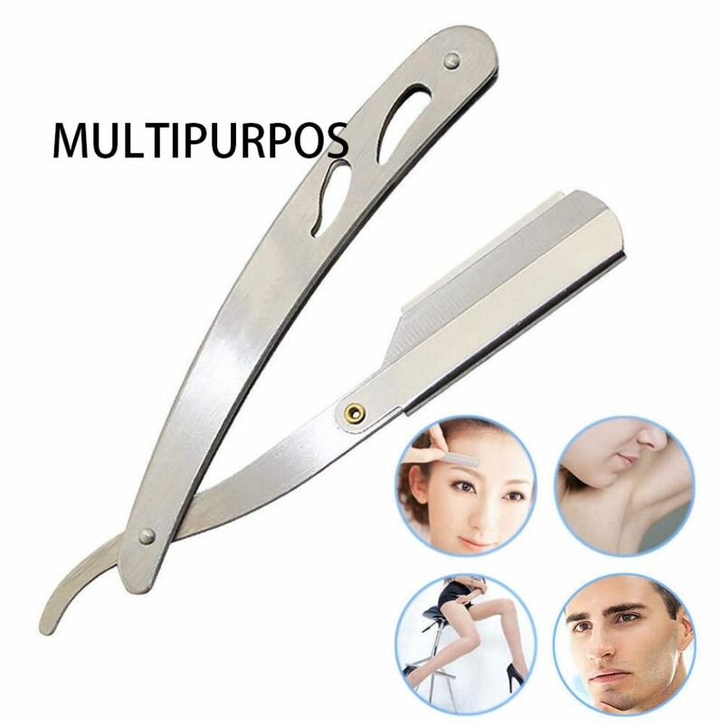 Stainless Steel Folding Manual Barber Blades Hair Razor Shaving Barber Tools Shaving Razor Shave-Stainless Steel