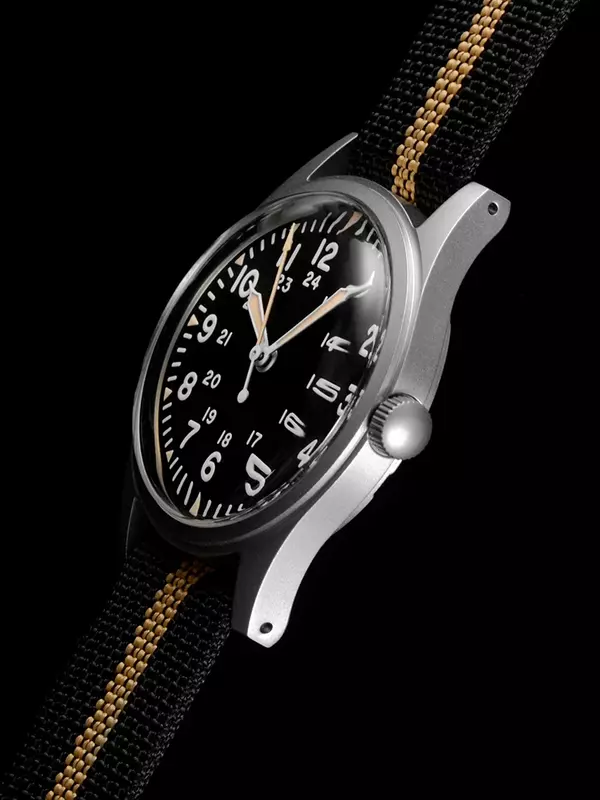 RDUNAE Retro zegarek wojskowy 34.5mm 316L ze stali nierdzewnej K1 szkiełko mineralne świecąca osobowość sportowy kwarcowy męski zegarek pilotażowy