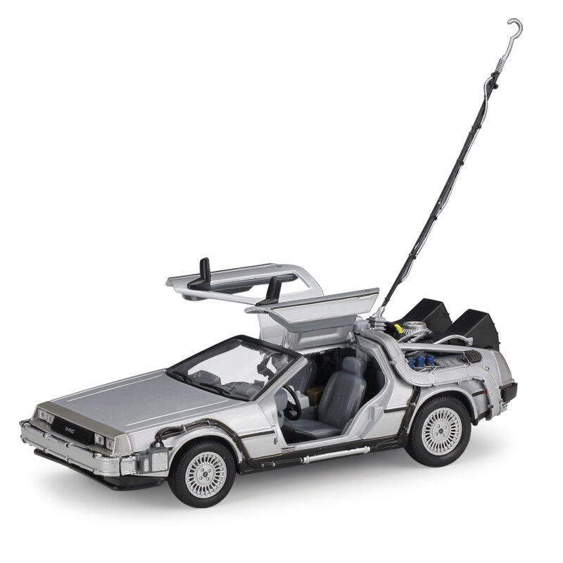 WELLY 1:24 Diecast mobil Model Aloi DMC-12 delorean kembali ke waktu depan mesin mainan logam mobil untuk koleksi hadiah mainan anak