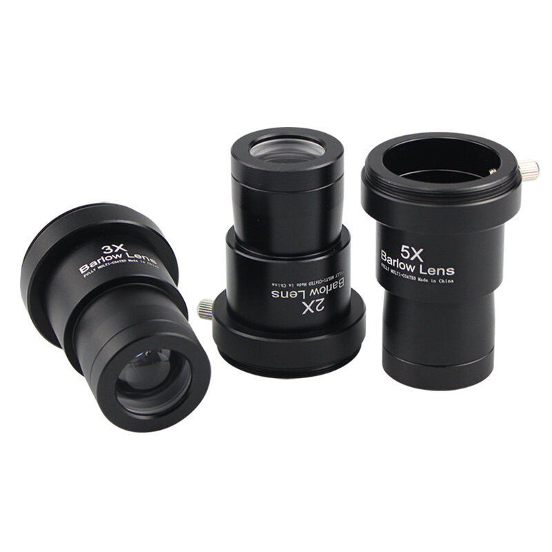 EYSDON-Telescópio Barlow Lens, Lente de Metal Totalmente Revestido, Extensor Distância Focal, M42 Camera Mount Threads, 1.25 ", 2x, 3x, 5x
