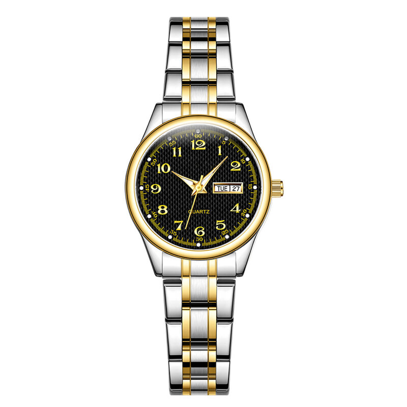 Kobieta klasyczny zegarek 28mm prosty kwarcowy zegarek z z podwójnym kalendarzem do spotkanie biznesowe na zewnątrz biura