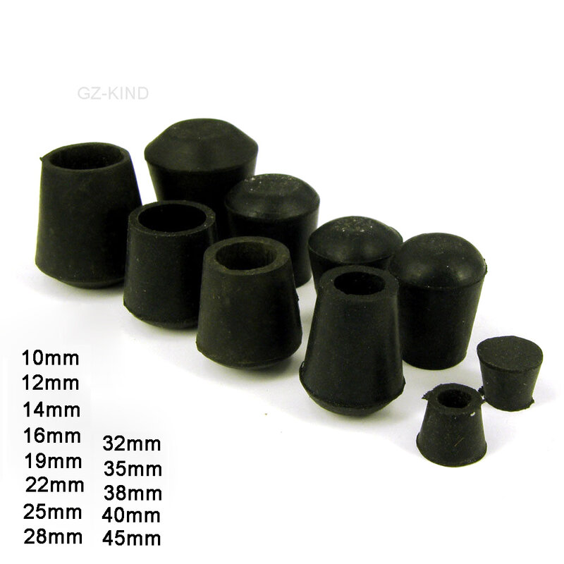 2/10 Piece Black Rubber Chair Foot Table Hold Pipe End Protective Capsules 10 12 15 16,45mm