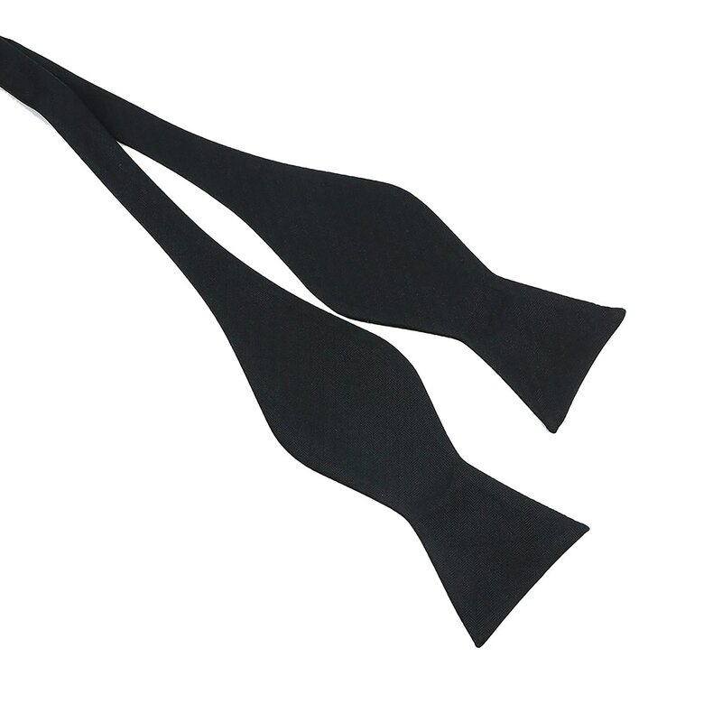 Męskie jednolity kolor czarna muszka formalne ślubne samodzielne muszka regulowane krawaty dżentelmen włoski styl modna bawełniana muszka
