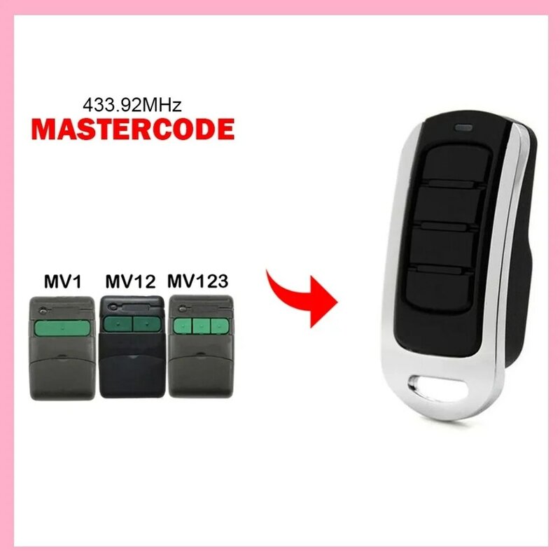 รหัสต้นแบบ MV12 MV1 MV123โรงรถรีโมทคอนโทรล MV1 MV12ประตู MV123รีโมทคอนโทรล