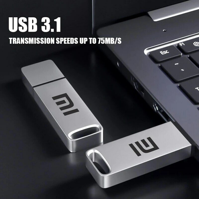 XIAOMI Flash Drive, Flash Drive kecepatan tinggi USB 3.1 asli 2TB, 1TB logam tahan air tipe-c memori USB untuk perangkat penyimpanan komputer