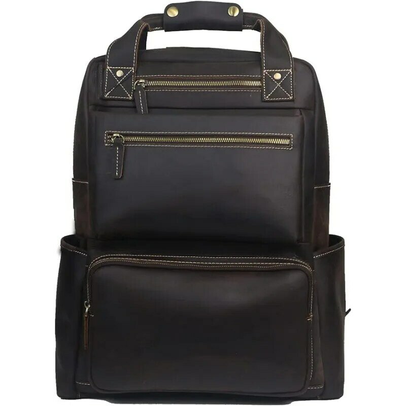 Mochila de viaje para hombre, bolsa para ordenador portátil, funda para carrito, se adapta a Notebook de 15,6 pulgadas, color marrón (negro clásico)