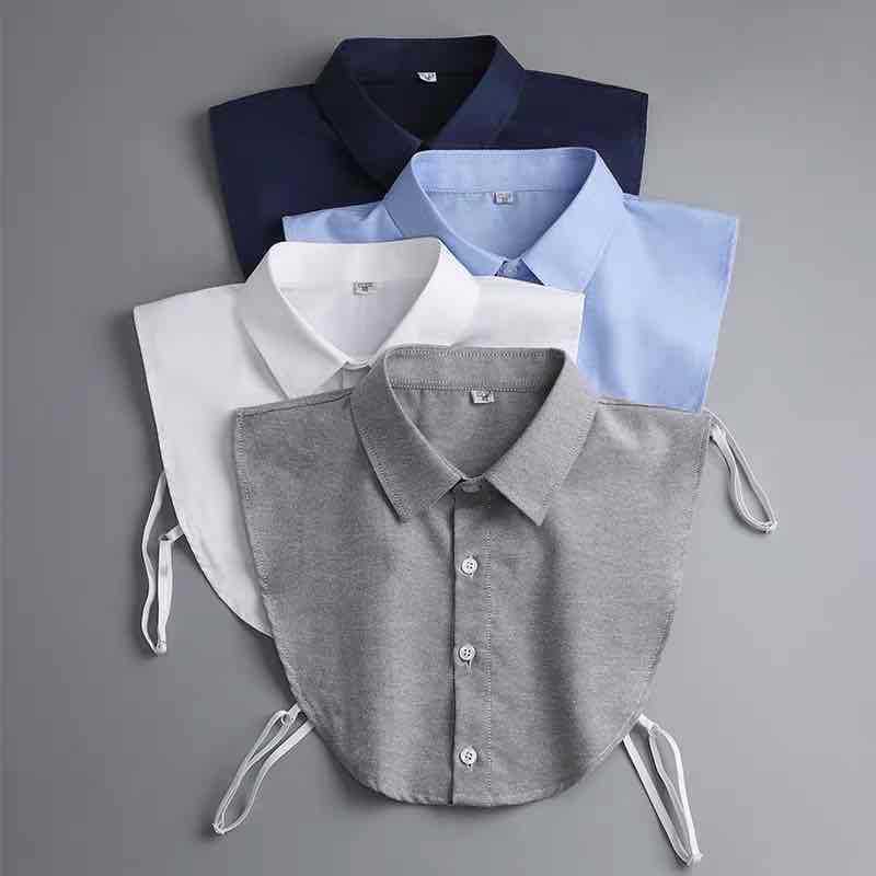 Men'S Fake Shirt Half Body Collars Professional Wear White Solid Color Fake Collar All-Match Spring / Summer Pure Cotton Dress