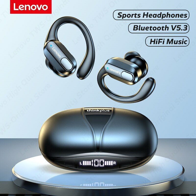 레노버 XT80 스포츠 무선 헤드폰, 버튼 제어, LED 전원 디스플레이, Hifi 스테레오 사운드