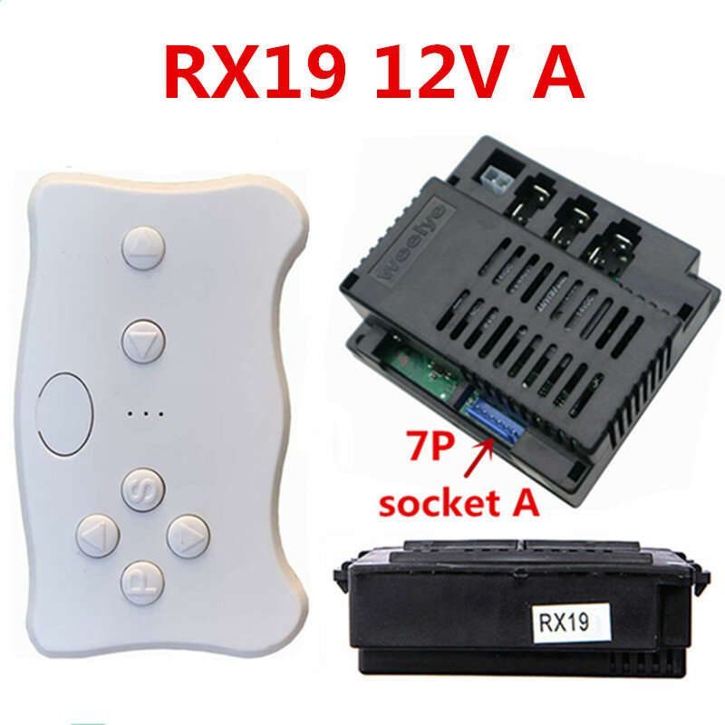 Weelye rx19 12v um/quatro-face tomada 2.4g bluetooth controle remoto e receptor para crianças peças de reposição de carro elétrico