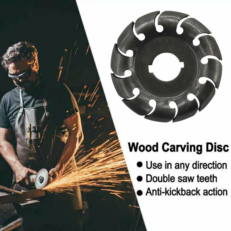 Hoja moldeadora de carpintería para amoladora angular eléctrica, disco de corte de tallado de madera, acero al manganeso moldeador de 65mm/90mm * 3mm, color negro